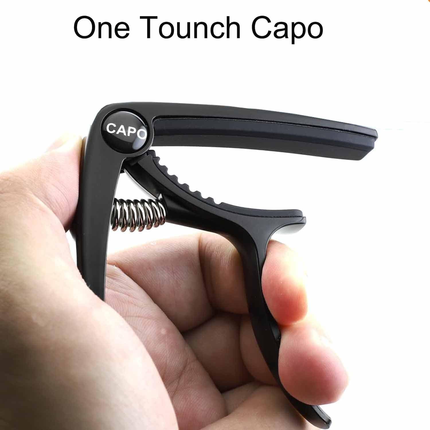 Guitar Capo, 6 String Acoustic and Electric Guitar Clip, Guitar Kapo Accessories for Classical Guitar, Ukulele, Mandolin and Banjo (Black) thumbnail 5