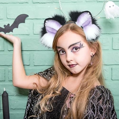 Eforcase Faux Wolf Ears Headwear Faux Fur Headbands Headdress Halloween Animal Cosplay Costume Accessories for Women thumbnail 3