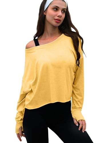 UNIANKIYA Open Back Workout Tops for Women Long Sleeve Cropped Athletic Clothes Gym Running Yoga Low Impact Sports T Shirts thumbnail 2