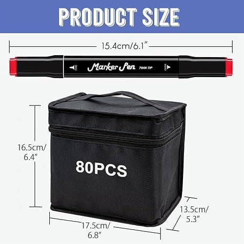 STATIONERY ISLAND Alcohol Markers Set 80 Colours, Alcohol pens Dual Tips, Colouring Pens with Carrying Bag, Graphic Marker Pens for Artist, Twin Markers Art Pens for Drawing thumbnail 3