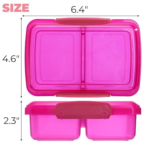 Hiceeden 4 Pcs 18 Oz Snack Containers with Lids, Reusable 2 Compartments Plastic Food Container with Cute Forks, BPA-Free Travel Bento Lunch Boxes for Kids & Adults, Dishwasher Safe thumbnail 3
