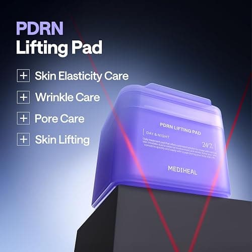MEDIHEAL Toner Pads [PDRN] - Stretchable Lifting Pads with Squalane and Glutathione for Total Skin Care - Plant Based Rose PDRN - Wrinkle & Pore Care - Vegan Stretchable Lifting Fabric (100 Count) thumbnail 2