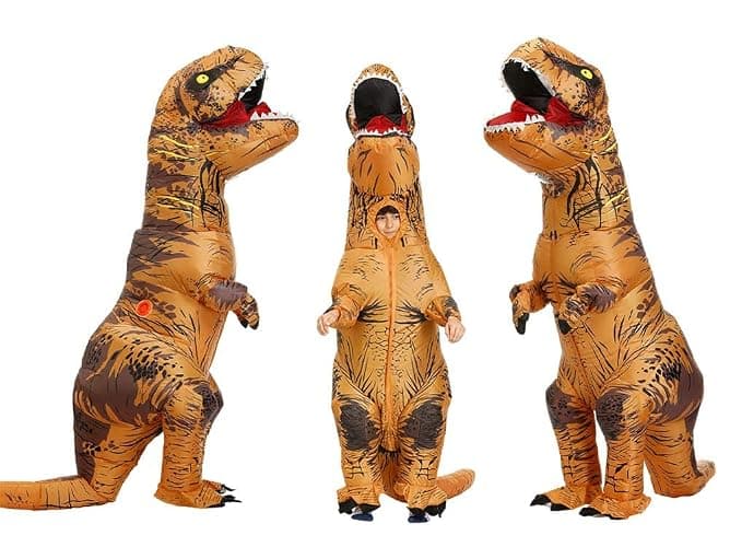 lucky cup Inflatable Dinosaur Costume, Blow Up Dinosaur Costume, Dino Party Halloween Cosplay Christmas Costume thumbnail 2