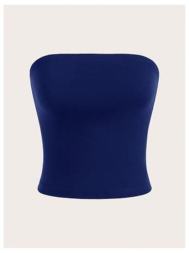 SOLY HUX Women's 6 Piece Tube Top Strapless Sleeveless Slim Fit Solid Bandeau Crop Tops thumbnail 3