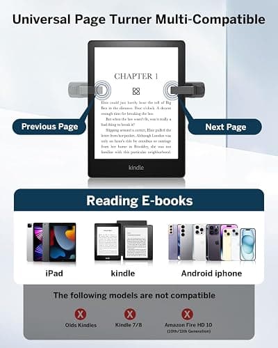 DATAFY [Case-Friendly] Remote Control Page Turner Ring for Kindle Paperwhite Oasis Scribe Kobo eReaders, Camera Camcorder Remote Controls, Page Turner Clicker for iPhone ipad Tablets with Storage Bag thumbnail 2