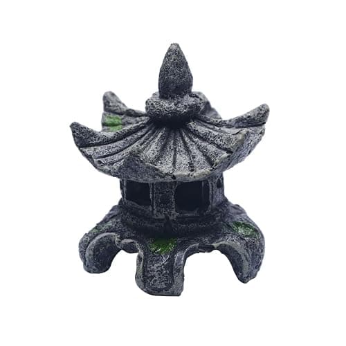 Saim Aquarium Zen Pagoda Lantern Statue Decoration, Resin Garden Accessories Pagoda for Aquarium Fish Tank Landscape Decor - Image 1