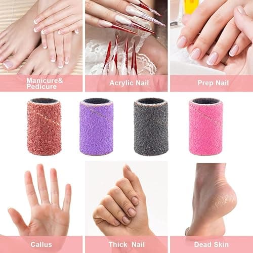 Rolybag Sanding Bands for Nail Drill Nail Sanding Bands Professional Sanding bit Nails 240 Pieces 4 Color Coarse Fine Grit Efile Sand Set 80#120#180#240# 2 Pieces Nail Drill Bits thumbnail 6