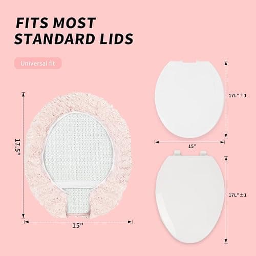 Baahrnom Luxury Soft Microfiber Toilet Lid Cover Machine Washable Solid Toilet Seat Cover 17.5" x 15" Adjustable Rubber Backing Fits Most 16-17.5" L x 14-16" W Round Oblong and Elongated Toilet Seat thumbnail 2