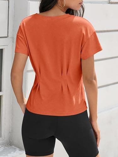 Tankaneo Womens Peplum Babydoll Tops Pleated Short Sleeve Workout T-Shirt | Summer Casual Tshirts, Flowy Lightweight Fabric, Cute Ruffle Hem, Breathable And Comfortable thumbnail 4