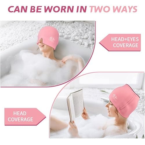 Conbella Migraine Relief Cap, Soothing Headache Ice Face Mask Products | Hot and Cold Therapy, Migraine Headache Relief Cap for Migraine, Sinus, Puffy Eyes, Tension, Stress and Hangover thumbnail 7