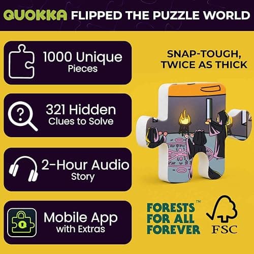 QUOKKA 1000 Piece Jigsaw Puzzle for Adults Knightly Cats – Premium Box Packaging with Extra Fun Challenges - Whimsical Cat Puzzle - Perfect for Relaxation & Creativity & Gift Giving thumbnail 3