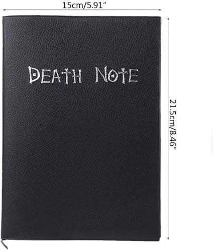 Death Note Notebook with Feather Pen, Best Gifts for Cosplay Lovers, Can Be Used As Diary and Notebook. (with Feather Pen and L-Shaped Necklace) thumbnail 2
