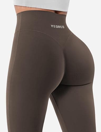 YEOREO Mini Flared Leggings for Women 30" Bessli High Waist No Front Seam Flare Yoga Pants Hidden Scrunch Workout Leggings thumbnail 5