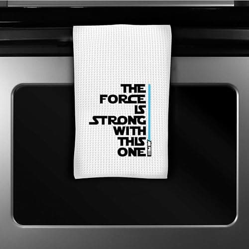 ZJXHPO Movie Inspired Kitchen Towel The Force is Strong with This One Waffle Absorbent Towel Kitchen Decor Housewarming Gift thumbnail 6