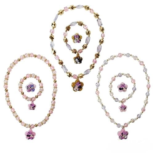 LUV HER Disney Minnie Girls Jewelry Set - Dress up Toy Jewelry Box Sets with Bead Necklace, Bead Bracelet and Ring - Play Accessories - Ages 3+ thumbnail 2