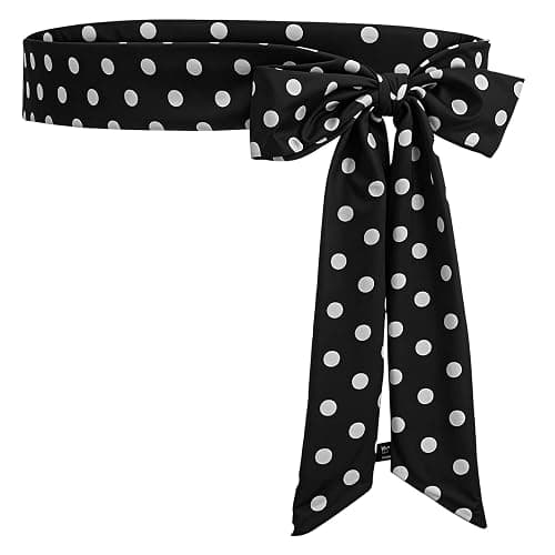 BOHUIZ Satin Sash Belt Women Dress Sash Bridal Belt Waist Belts for Party Special Occasion 2'' Wide Double Side Dots - Image 1