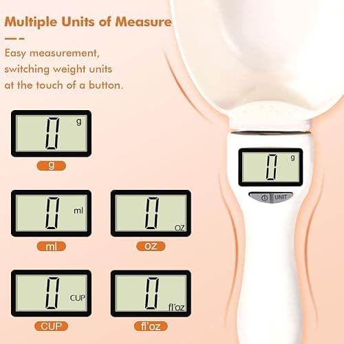 2pcs Digital Measuring Spoon Scale,Electronic Measuring Spoon 800g/0.1g High Precision with Screen,Adjustable Measuring Spoon for Cooking, Pet Food,Daily Meals thumbnail 6