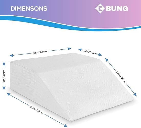Ebung Memory Foam Leg Elevation Pillow - Support Pillow to Raise Feet for Better Elevation, Circulation, Leg Swelling Wedge Design for Comfort and Recovery thumbnail 2