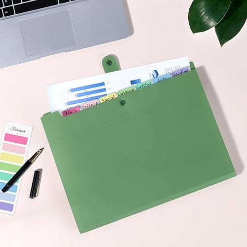 Forvencer Expanding File Folder with 8 Pocket, Letter Size Accordion File Organizer, Portable Folders for Documents, Cute Paper Organizer, Filling Products for School Office Supplies, A4 Size, Purple thumbnail 2