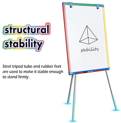 Dry Erase Board White Board for Kids 24x18 inch Art Easel for Kids Magnetic Tripod Whiteboard Art Easel and Flipchart Board with a Height-Adjustable Stand Perfect for Kid thumbnail 5