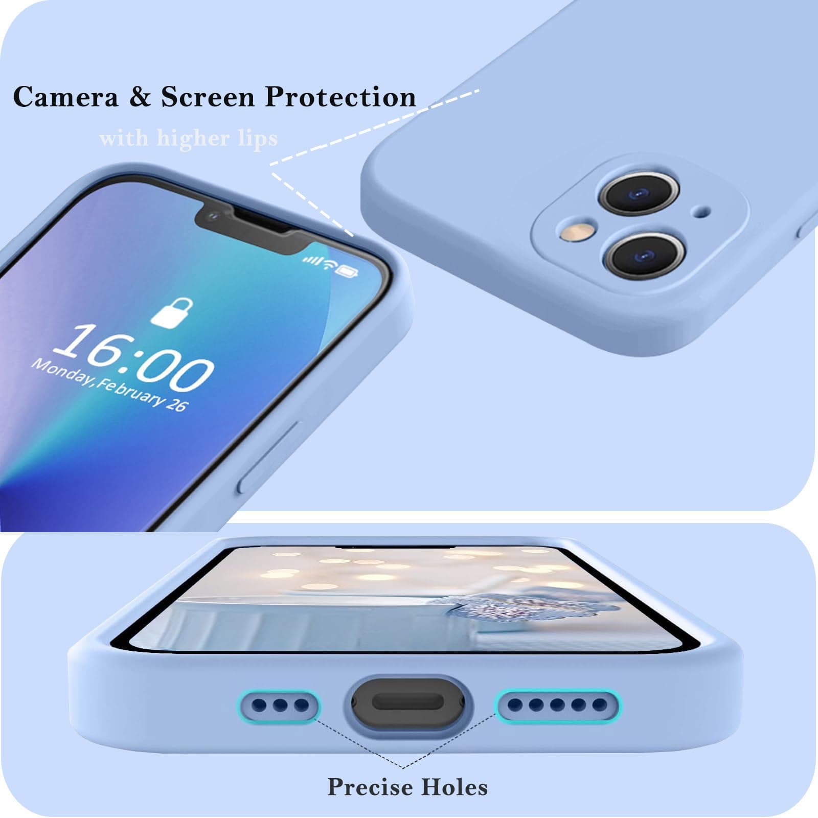 ROUMAYMAY Case for iPhone 14 Plus, Liquid Silicone Military Shockproof Upgraded [Camera Protection], Soft Fine Smooth Microfibre Lining Anti-Scratch Full Body Phone Case for iPhone 14 Plus Blue thumbnail 2