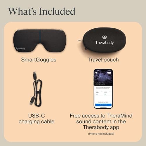Therabody SmartGoggles (2nd Generation) Heated Eye Mask & Eye Massager - Blackout Sleep Mask & Temple Massage for Personalized Relaxation, Stress Relief & Headache Relief thumbnail 9