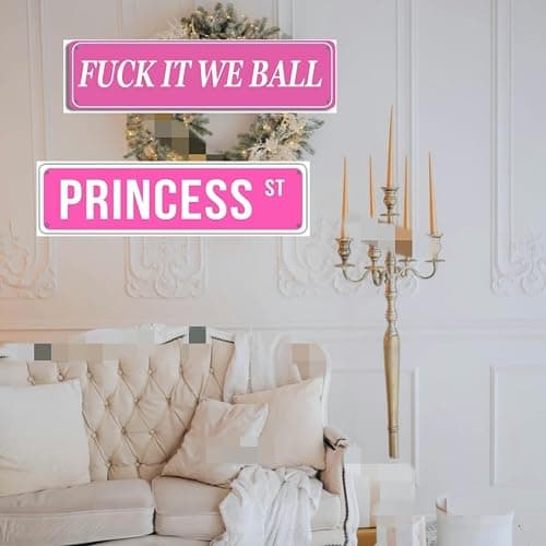 Princess Street Sign Pink Princess Room Decor Pink Princess St Tin Sign Y2k Wall Decor For Girl Bedroom Vintage Girly Wall Art Poster Metal Sign Girls Cave 4x16 Inch thumbnail 7