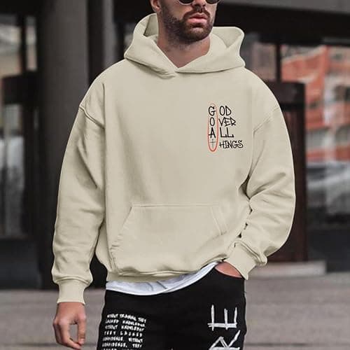 Lytiarul Christian Hoodies for Men Bible Verse God Sweatshirt Jesus Faith Hoodie Inspirational Cross Graphic Vintage Pullover thumbnail 6