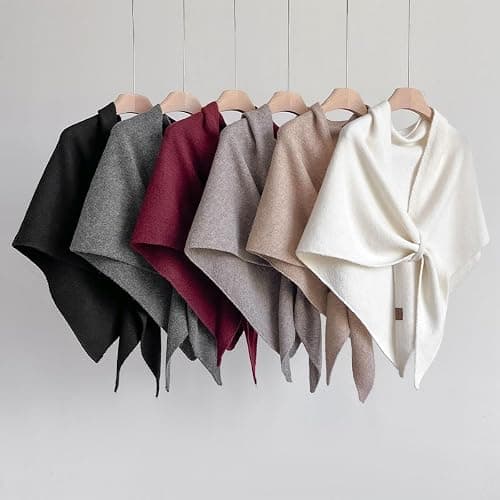2025 New Pashmina Shawl Wraps Women Knitted Shawls and Wraps Cardigan Cape Fleece Cashmere Shoulder Top Sweater Scarf thumbnail 2