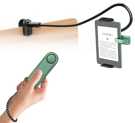 hogance Support pour Tablettes pour la Lecture Kindle avec RF Télécommande Tourne Page (HKRC005, Vert), Support pour eReaders et Télécommande Liseuse, Accessoires pour la Lecture Kindle/iPad/Tablets - Image 1