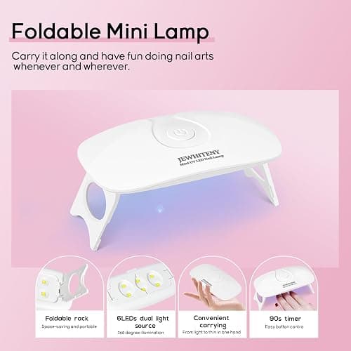 JEWHITENY Poly Extension Gel Nail Kit 14 PCS Poly Gel Kit with Slip Solution and Mini Lamp Nail Art Design Beginner thumbnail 6
