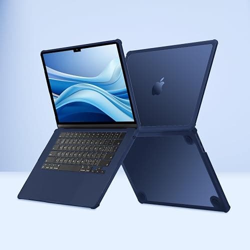 MOSISO Compatible with MacBook Air 15 inch Case 2025 2024 2023 Release M4 A3241 M3 A3114 M2 A2941, Anti-Cracking&Anti-Fingerprint Heavy Duty Hard Shell with TPU Bumper&Keyboard Cover, Midnight Blue thumbnail 5
