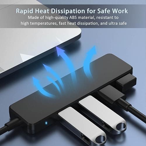 USB 3.0 Hub, VIENON 4-Port USB Hub USB Splitter USB Expander for Laptop, Xbox, Flash Drive, HDD, Console, Printer, Camera,Keyborad, Mouse(Not for Charging) thumbnail 7