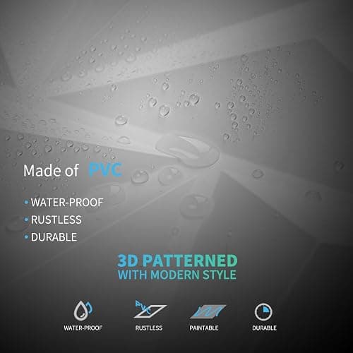 Art3d 3D Wall Panels 20 Pack, 11.8" x 11.8" (19 Sq.ft) PVC Wall Panels, Glue Up Wall Decor for Living Room, Bedroom, Office, White thumbnail 5