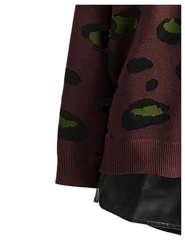 WDIRARA Women's Leopard Tiger Print Cardigan V Neck Long Sleeve Color Block Button Down Sweater Outwear thumbnail 3