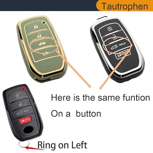 Tautrophen Key Fob Cover Fit for Toyota Camry Mirai 2025 Crown Corolla Grand Highlander Tundra Venza Sequoia thumbnail 5