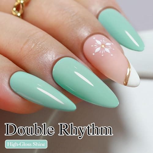 Double Rhythm 15ML Gel Nail Polish Pure Sheer Same Color Same Bottle Soak Off Gel Polish Art Manicure Salon DIY at Home for Women (Light Blue-A1390) thumbnail 2