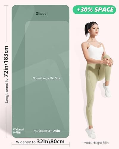 KEEP Extra Wide Yoga Mat, 7mm Thick 72" x 32" Exercise Mat | 7mm thick Extra wide yoga mat with carry strap for home workout, yoga, exercise and Pilates thumbnail 6