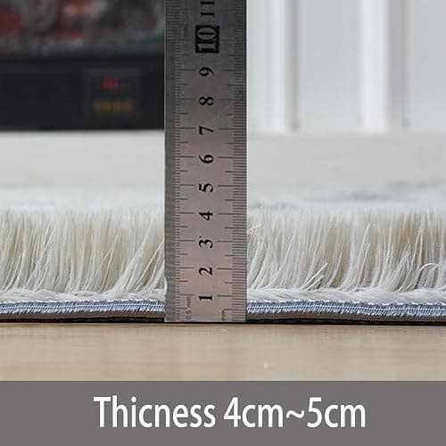 Achiiso Long Pile Shaggy-Rugs, Anti-Slip Fluffy Soft Area Rugs,Comfy RectangularRugs for Bedroom,Living Room,Kids Room (Light Grey,60x120 cm) thumbnail 3