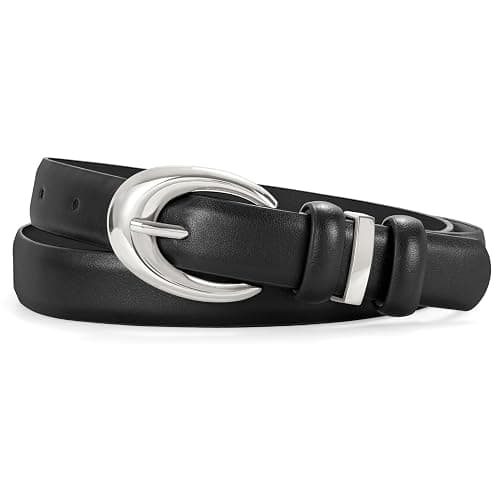 TRIWORKS Women Leather Belt for Jeans Pants Fashion Ladies Skinny Faux Leather Dress belt with Gold Buckle thumbnail 8