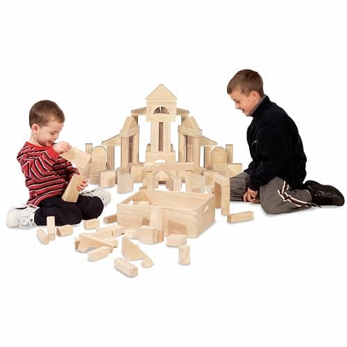 Melissa & Doug Standard Unit Solid-Wood Building Blocks With Wooden Storage Tray (60 pcs) thumbnail 8