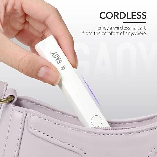 GAOY Handheld UV Light for Gel Nails, Cordless Nail Lamp, White | Fast Curing, Rechargeable, Perfect for Spot Cure Nail Art & Quick Repairs, Portable Travel Manicure, DIY at Home thumbnail 6