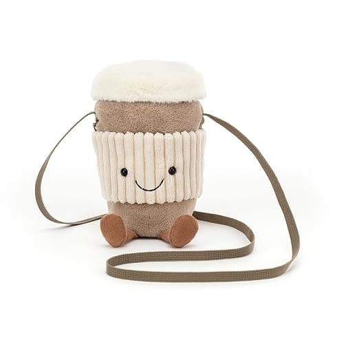 Jellycat Amuseables Coffee-To-Go Plush Bag, 8 inches - Crossbody and Shoulder Purse - Fun and Unique Handbag thumbnail 4