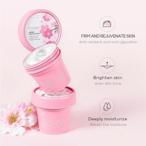 Skincare Gifts For Teenage Girls,Cherry Blossom Skincare Sets,Facial kit,Pamper Sets For Women Gifts,Skin Care Sets & Kits (One Size, Cherry Blossom-SetA-Base Moisturizing) thumbnail 7