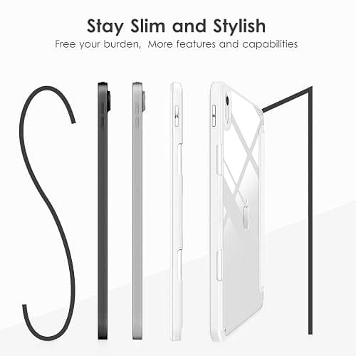 VIKESI Case for iPad (A16) 11-inch 2025 and iPad 10th Generation 10.9 Inch 2022, Clear Back and TPU Shockproof Frame Cover [Built-in Pencil Holder, Support Auto Sleep/Wake] - White thumbnail 6