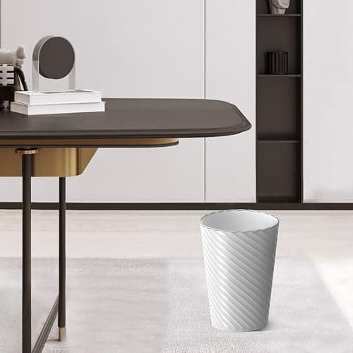 Bathroom Trash Can, 3 Pack 1.8 Gallons Small Trash Can with Trash Bags, Bathroom Garbage Can, Plastic Trash Bin, Round Waste Basket for Living Room, Bedroom, Office, Kitchen, Compact Space (White) thumbnail 7