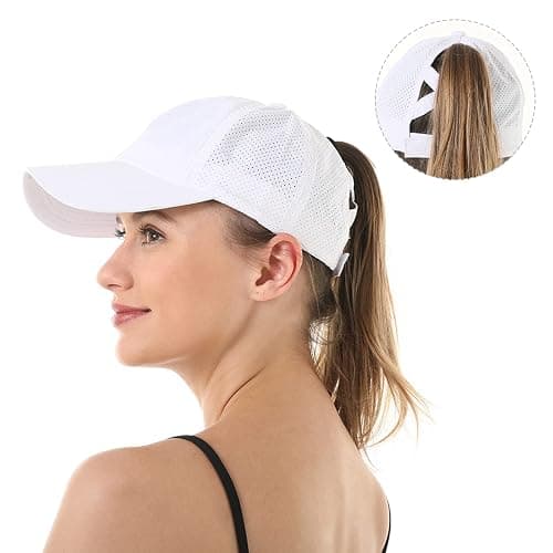 Bonvince Womens Criss Cross Ponytail Hat Quick Drying Baseball Cap Sun Hats UV Protection Sport Cap thumbnail 6
