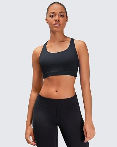Sports Bras for Women, Criss-Cross Back Padded Medium Support Sports Bra Strappy Medium Impact Workout Yoga Bra thumbnail 2