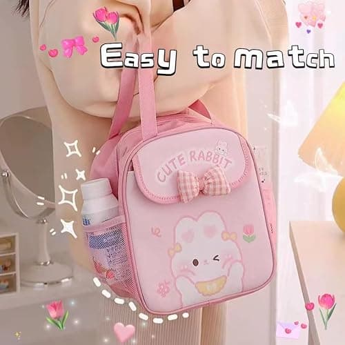 Paidideng Kawaii Bento Box Bento Lunch Box with Lunch Bag,Tableware,Biscuit bags,2 Layers Stacked Leakproof Cute Lunch Box,for Travel,Office,Gym. (purple) thumbnail 5
