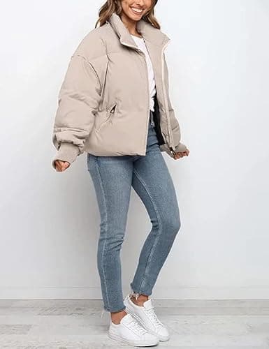 Gihuo Women’s Winter Cropped Puffer Jacket Coat Short Warm Quilted Jacket 2025 thumbnail 6